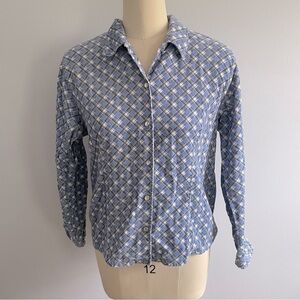 White Stag Vintage Corduroy Plaid Flannel- Blue- Size Large